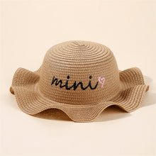 Load image into Gallery viewer, Baby Kids Girl Straw Hat Wide Brim Beach Sun Caps Summer Seaside Travel Outdoor Mini Print
