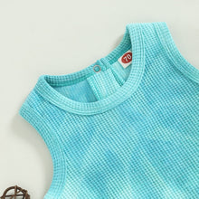 Load image into Gallery viewer, Toddler Baby Boys Girl Summer Bodysuit Tie-dye Print  Waffle Romper
