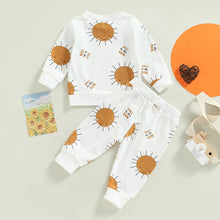 Load image into Gallery viewer, Baby Girl Boy 2Pcs Spring Outfit Long Sleeve Smile to the Sun Print Pullover Top and Pants Set
