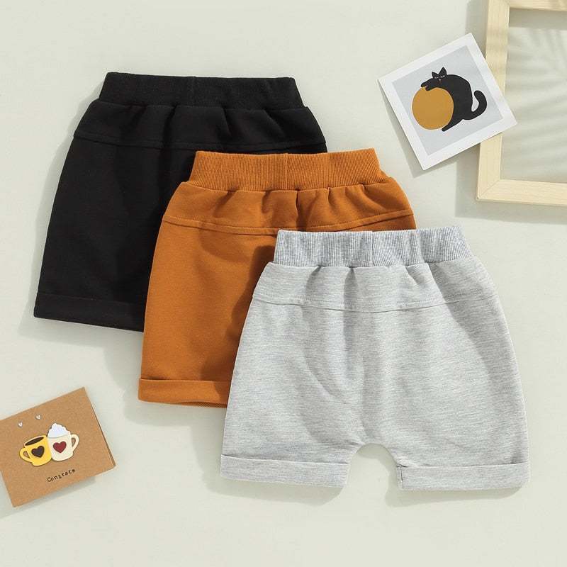 Toddler Baby Kids Boys 3Pcs Set Shorts Solid Colors