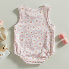 Load image into Gallery viewer, Infant Kid Girl Daisy Bodysuit Tank Crew Neck Floral Print Summer Short Jumpsuit Bubble Romper
