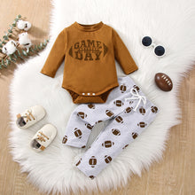 Load image into Gallery viewer, Infant Baby Girl Boy Football Game Day Outfit Clothing Long Sleeve Printed Bodysuit Top Pant
