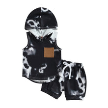 Load image into Gallery viewer, Toddler Baby Kids Boys 2Pcs Summer Tank Top Hooded Dye Print Tops with Matching Shorts Outfit
