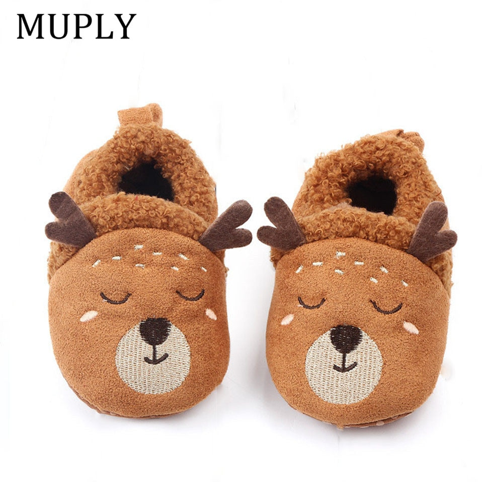 Newborn Infant Baby Shoes Anti-slip First Walker Animal Slippers