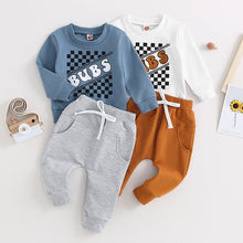 Load image into Gallery viewer, Baby Toddler Boys 2Pcs Track Suit Letter Print Long Sleeve Top and Elastic Pants
