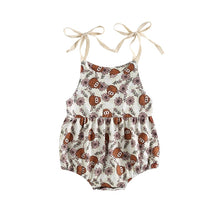 Load image into Gallery viewer, Infant Baby Girls Bodysuit Sling Romper Tie Tank Top Cattle Cow Head Floral Print Bubble Romper
