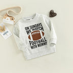 Baby Toddler Kids Girl Boy Football Season Daddy Mommy Sunday Football Print Pullover Tops