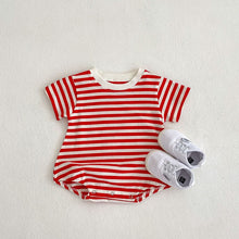 Load image into Gallery viewer, Baby Girl Boy Bodysuits Striped One Piece Short Sleeve Bubble Romper
