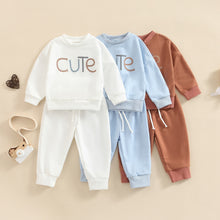 Load image into Gallery viewer, Toddler Girl Boy 2Pcs Outfit Cute Print Long Sleeve Pullover and Matching Pants
