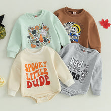 Load image into Gallery viewer, Baby Boy Girl Bodysuit Halloween Long Sleeve Letter &amp; Cartoon Print Jumpsuit Romper
