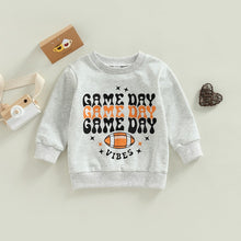 Load image into Gallery viewer, Baby Toddler Kids Boys Girls Top Long Sleeve Game Day Football Vibes Print Pullover Football Season
