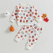Load image into Gallery viewer, Baby Toddler Boy Girl 2Pcs Halloween Outfits Long Sleeve Pumpkin Ghost Print Top Pants Set
