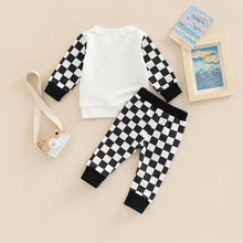 Load image into Gallery viewer, 2 Piece Baby Toddler Boy Girl Checkerboard Long Sleeve Plaid Long Sleeve Top And Pants Set
