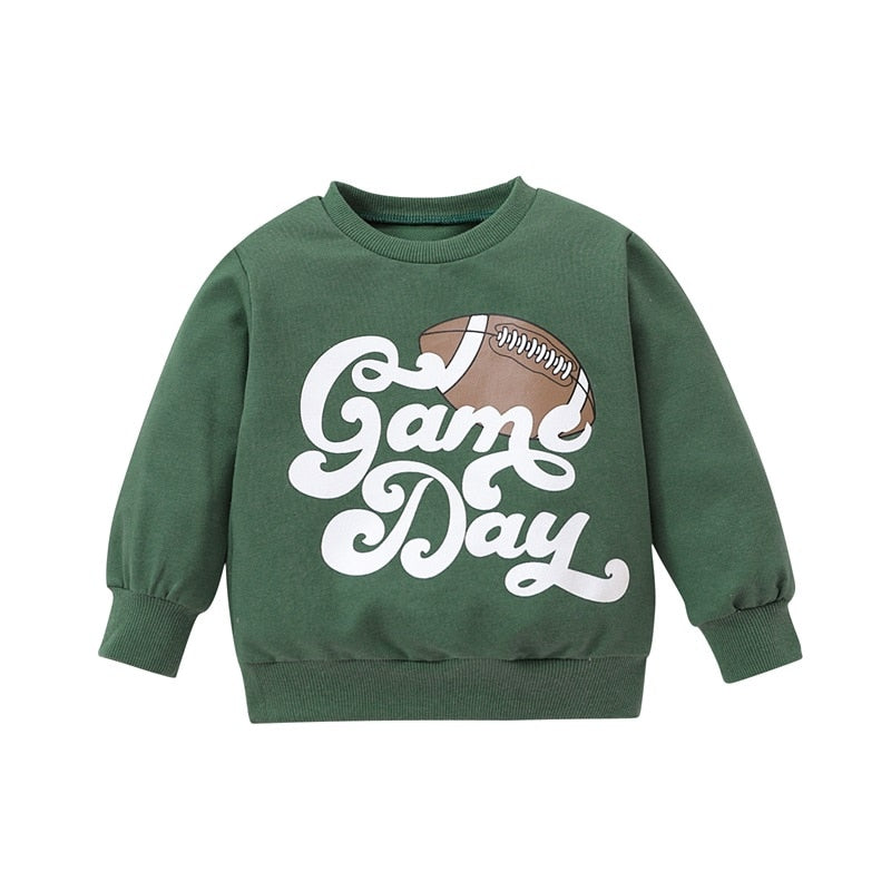 Toddler Baby Boy Girl Autumn Football Season Sweatshirt Long Sleeve Ga