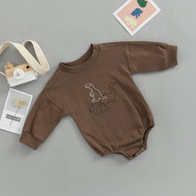 Load image into Gallery viewer, Baby Girls Boys Cute Romper Cartoon Dinosaur Long Sleeve Sweatshirt Bubble Romper Jumpsuits

