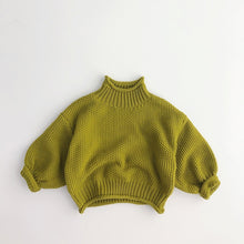 Load image into Gallery viewer, Winter Kids Sweater Vintage Boys Knitwear Solid Turtleneck Girls Sweaters
