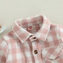 Load image into Gallery viewer, Checkered Toddler Baby Boy Long Sleeve Collar Plaid Button-Down Tops
