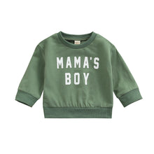 Load image into Gallery viewer, Baby Toddler Kids Boy Sweatshirt with Mamas Boy Print Design Long-sleeved Style Warm Pullover Top
