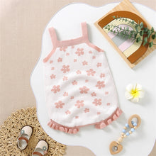 Load image into Gallery viewer, Baby Girls Spring Bodysuit Summer KnitTank Top Ruffle Trim Floral Playsuit Jumpsuit Romper
