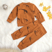 Load image into Gallery viewer, Infant 2Pcs Baby Boy Outfit Giraffe Print Long Sleeves Pullover Shirt and Pants Set
