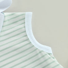 Load image into Gallery viewer, Baby Boys Girls Tank Romper Striped Print Hooded Pocket Jumpsuit Bubble Romper

