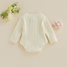 Load image into Gallery viewer, Infant Baby Girl Boy Knit Bodysuit Long Sleeve Crew Neck Solid Color Fall Winter Jumpsuit Romper
