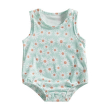 Load image into Gallery viewer, Infant Kid Girl Daisy Bodysuit Tank Crew Neck Floral Print Summer Short Jumpsuit Bubble Romper
