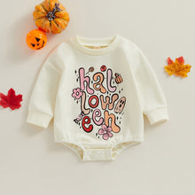 Load image into Gallery viewer, Baby Girl Halloween Long Sleeve Round Neck Cartoon Letter Print Bodysuit Playsuit Romper
