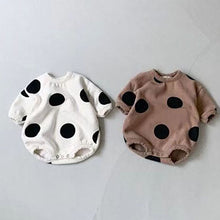 Load image into Gallery viewer, Baby Infant Boy Girl Large Dots O-neck Long Sleeve Bodysuit One Piece Short Sleeve Bubble Romper
