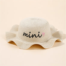 Load image into Gallery viewer, Baby Kids Girl Straw Hat Wide Brim Beach Sun Caps Summer Seaside Travel Outdoor Mini Print
