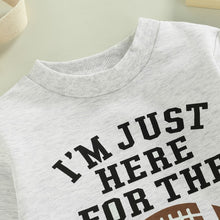 Load image into Gallery viewer, Infant Baby Girl Boy Bodysuit Long Sleeve Im Just Here for the Snacks Football Jumpsuit Bubble Romper
