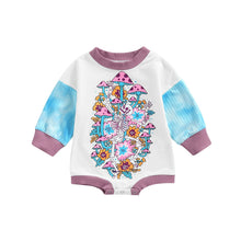 Load image into Gallery viewer, Infant Baby Boy Girl Casual Color Contrast Long Sleeve Groovy Mushroom Printed Bodysuit Romper
