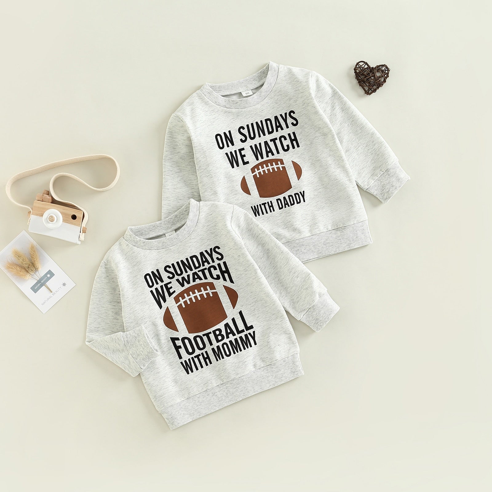 Baby Toddler Kids Girl Boy Football Season Daddy Mommy Sunday Football Print Pullover Tops