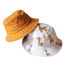 Load image into Gallery viewer, Bucket Hats Cartoon Giraffe Sun Hat Girls Boys Outdoor Beach Hat Camping Fishing Cap Panama Cap
