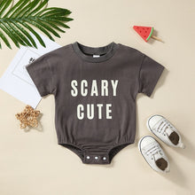 Load image into Gallery viewer, Baby Boy Girl Halloween Bodysuit Short Sleeve Crew Neck Scary Cute Print Jumpsuits Romper
