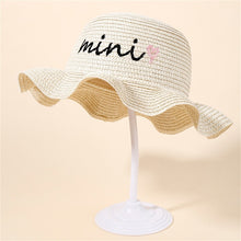 Load image into Gallery viewer, Baby Kids Girl Straw Hat Wide Brim Beach Sun Caps Summer Seaside Travel Outdoor Mini Print
