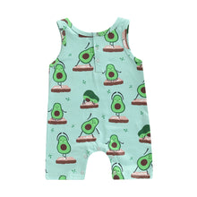Load image into Gallery viewer, Infant Baby Girls Boys Jumpsuit Avocado Boots Print Button Tank Romper

