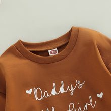 Load image into Gallery viewer, Baby Girls Long Sleeve Crew Neck Heart Daddy&#39;s Little Girl Print Jumpsuit Bubble Romper
