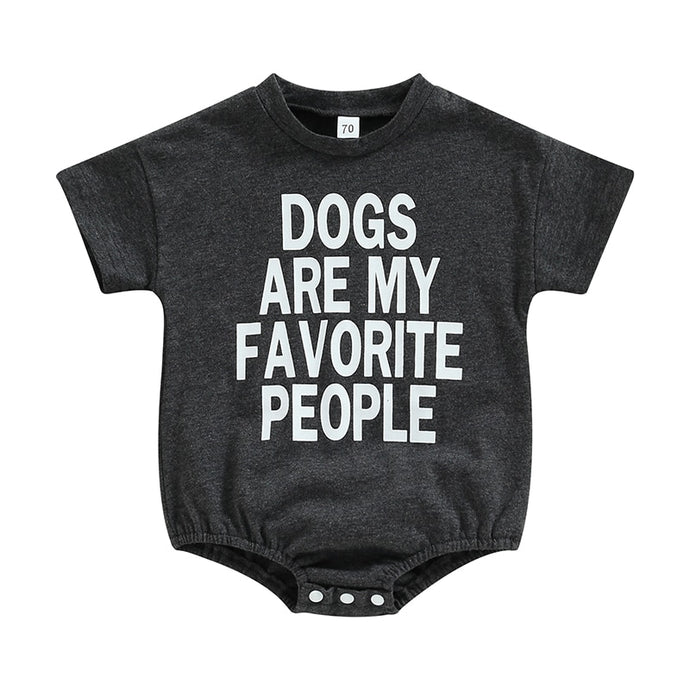 Infant Baby Boy Girl Boy Dogs are my favorite people Tshirt Romper