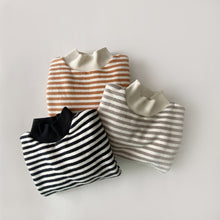 Load image into Gallery viewer, Baby Toddler Boys Girls Kids Striped Top Warm High-neck Sweatshirt Cotton Sweater Top
