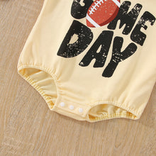 Load image into Gallery viewer, Game Day Infant Baby Boy Football Season Bodysuit Long Sleeve Bubble Romper Jumpsuit
