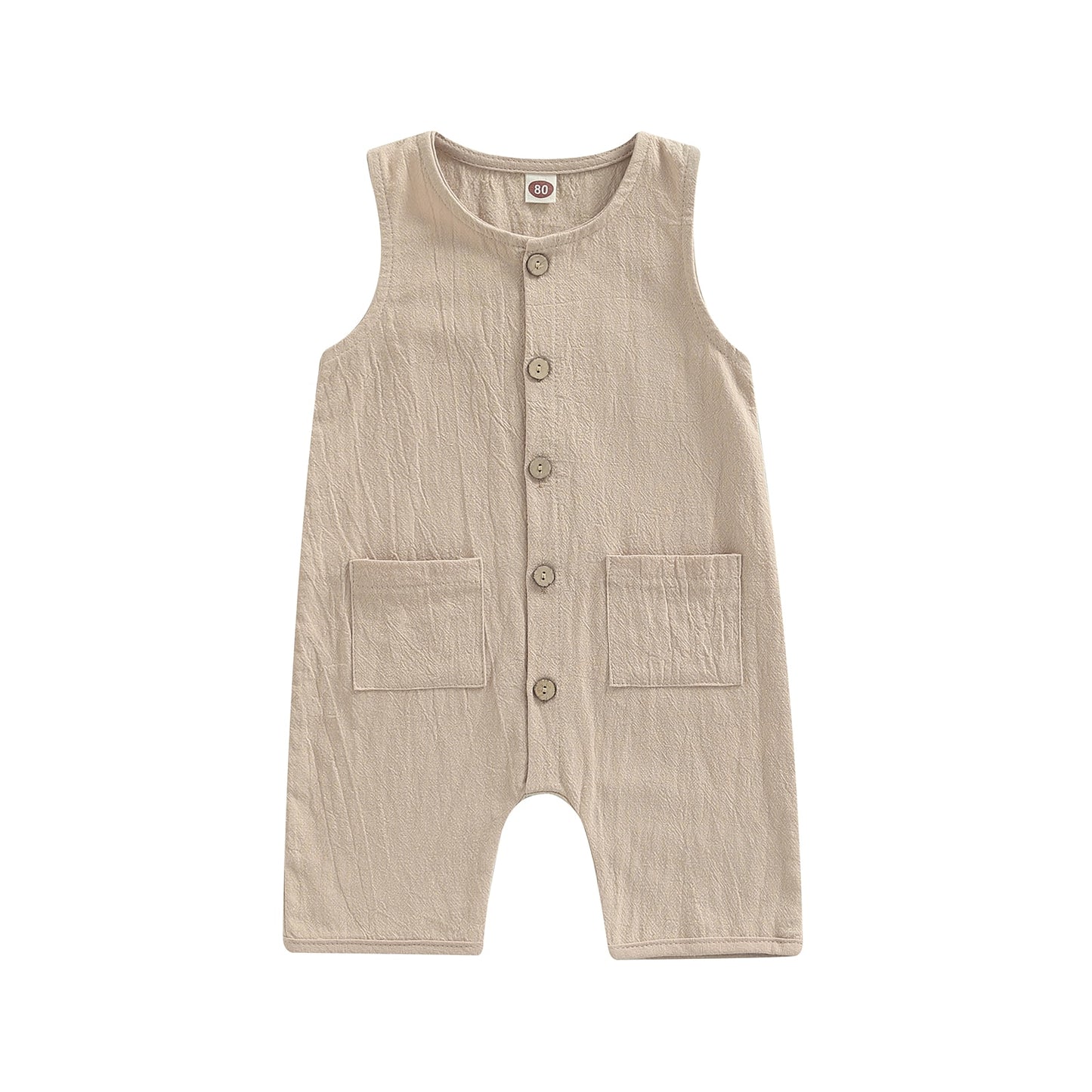 Infant Baby Boys Girls Jumpsuit Sleeveless Button Down Romper