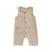 Load image into Gallery viewer, Infant Baby Boys Girls Jumpsuit Sleeveless Button Down Romper
