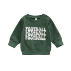 0-3Years Infant Baby Boy Girl Casual Pullovers Long Sleeve Game Day Football Hockey Print Ribbed Cuffs Sweatshirt Top