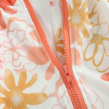 Load image into Gallery viewer, Toddler Girls Long Sleeve Swimsuit Flower Print Zipper Swimwear
