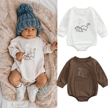 Load image into Gallery viewer, Baby Girls Boys Cute Romper Cartoon Dinosaur Long Sleeve Sweatshirt Bubble Romper Jumpsuits
