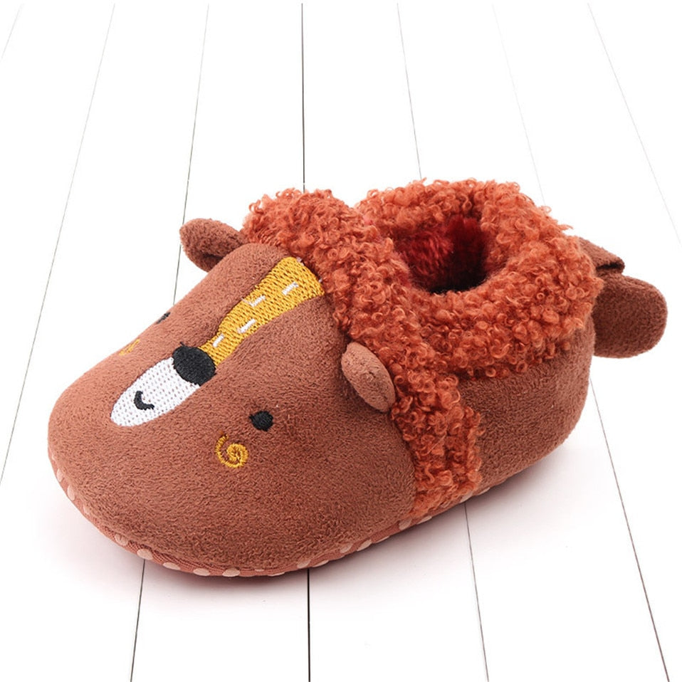 Newborn Infant Baby Shoes Anti-slip First Walker Animal Slippers