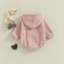 Load image into Gallery viewer, Infant Baby Girls Boys Hooded Romper Long Sleeve Fuzzy Pocket Bubble Romper
