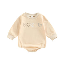 Load image into Gallery viewer, Baby Girl Boy Infant Bodysuit Heart Print Crew Neck Long Jumpsuit Bubble Romper
