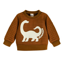 Load image into Gallery viewer, Dinosaur Infant Baby Boy Girl Long Sleeve Dino Waffle Crew Neck Top
